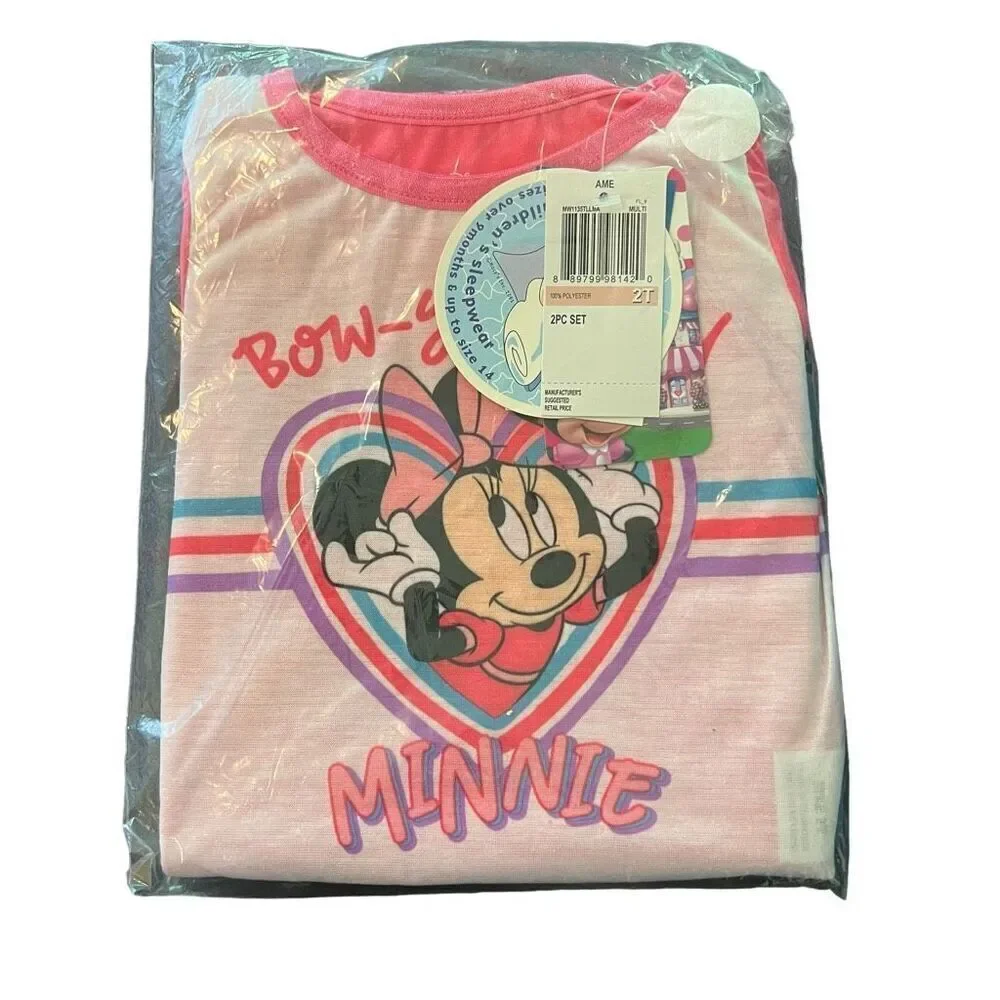 NWT Disney Junior Minnie Mouse 2 Piece Pajama Set 2T